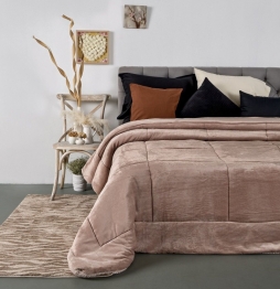 Κουβερτοπάπλωμα Flannel-Sherpa Υπέρδιπλο 220x240εκ. Luster Beige SB HOME