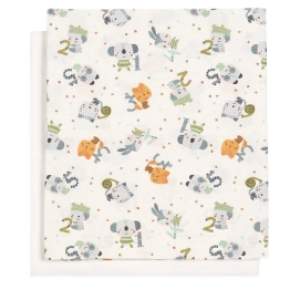 Σετ Σεντόνια 2τμχ Βαμβακερά Λίκνου 80x110εκ. Numbers Green 23186