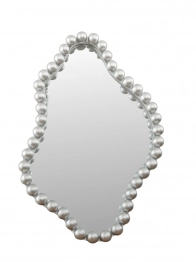 Καθρέπτης Ξύλινος Με Μπίλιες Ασημί 61x7x91,5εκ. Zen Collection 25.18.51623