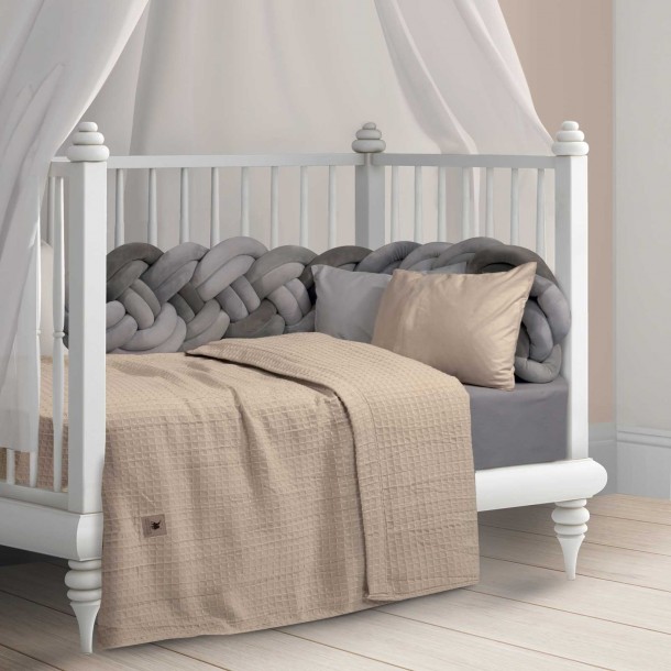 Κουβέρτα Πικέ Polycotton Αγκαλιάς-Λίκνου 80x110εκ. Essential Baby 3404 Εκρού Greenwich Polo Club