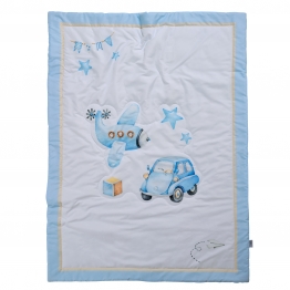 Πάπλωμα Microfiber Κούνιας 110x150εκ. Fun 4918 Μπλε-Ώχρα-Λευκό Das Baby