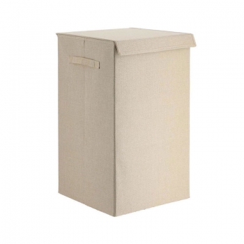 Καλάθι Απλύτων Αναδιπλούμενο MDF Μπεζ Με Υφασμάτινη Επένδυση 35x35x60εκ. MRShome DS-2650000