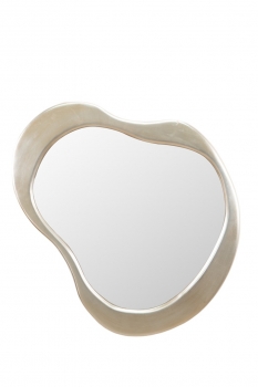 Καθρέπτης Τοίχου Ξύλινος Ασημί Με Κορνίζα 81,1x2x102,9εκ. Zen Collection 24.33.51089