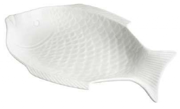 Πιατέλα Σερβιρίσματος Πορσελάνης 33εκ. Ψάρι Λευκή Oriana Ferelli PR0PG9033