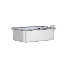 Φαγητοδοχείο Ανοξείδωτο Με Πηρούνι 1050ml-21,6x16,5x7,4εκ. Click & Seal Estia 01-33026