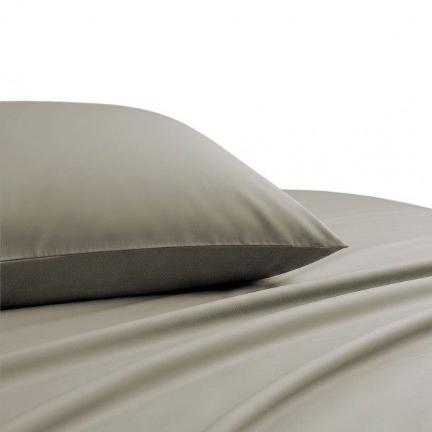 Ζεύγος Μαξιλαροθήκες Βαμβακοσατέν 53x72εκ. Olive-Grey Lavish Satin Line Melinen 20005618