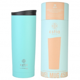 Θερμός Ποτήρι Ανοξείδωτος Travel Mug Bermuda Green Save The Aegean 450ml-7,5x7,5x20εκ. Estia 01-20330