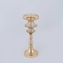 Κηροπήγιο Μεταλλικό Χρυσό 16x41εκ. ESTHETI 752-24081