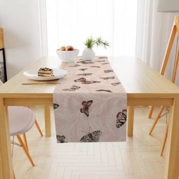Runner Εμπριμέ Polycotton Αλέκιαστo 40x180εκ. Butterfly 450 Coral DimCol