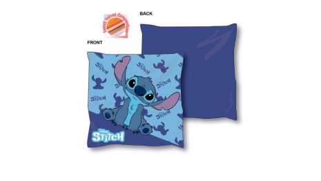 Διακοσμητικό Μαξιλάρι Disney Home Velboa 38x38εκ. Stitch 04 Blue DimCol