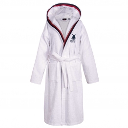Μπουρνούζι Ενηλίκων Βαμβακερό Ζακάρ Large Essential 3062 White Greenwich Polo Club