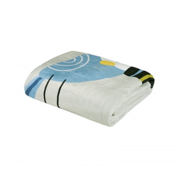 Κουβέρτα Fleece Κούνιας 110x150εκ. Baby Fun 4914 Μπλε-Γκρι-Μέντα Das Baby