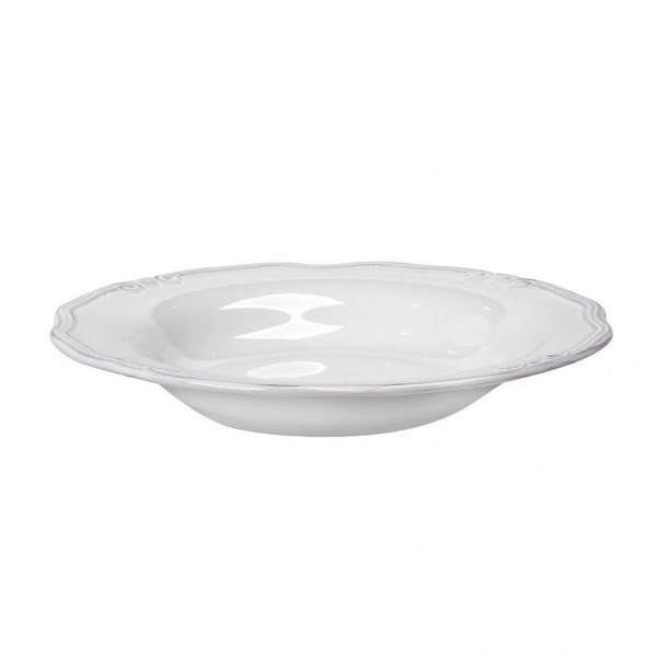 Πιάτο Φαγητού Βαθύ Stoneware Λευκό 22,5x3,5εκ. ESPIEL Tiffany RSW102K6