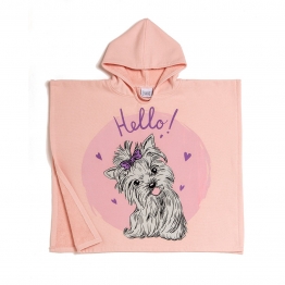 Πόντσο Θαλάσσης Βαμβακερό Digital Print 60x60εκ. Puppy Pink Melinen 20000977
