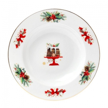 Χριστουγεννιάτικο Πιάτο Φαγητού Βαθύ Πορσελάνης 22,5εκ. Christmas Magic CRYSPO TRIO 06.240.02