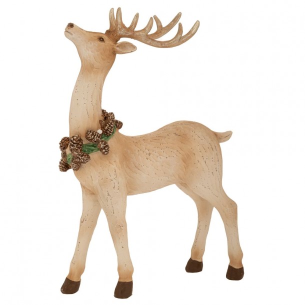 Χριστουγεννιάτικο Διακοσμητικό Ελάφι Polyresin Ιβουάρ-Χρυσό 21,5x8x31εκ. iliadis 90703