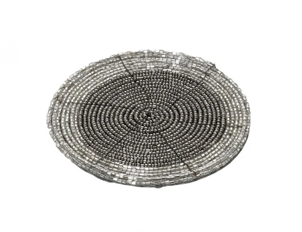 Σουβέρ Στρογγυλό Ασημί ESPIEL 10εκ. YRA116K6