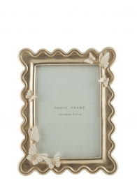 Κορνίζα Polyester Σαμπανί Με Μπεζ Πεταλούδες 13x18εκ. Zen Collection 25.50.52361