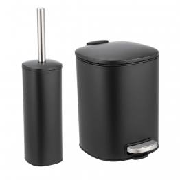 Σετ Καλάθι Απορριμμάτων Οβάλ 5L Μεταλλικό Soft CLose Με Πιγκάλ Μαύρο MRShome DS-911800S