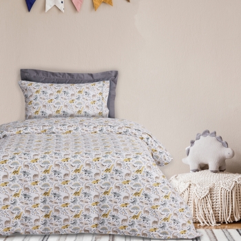 Σετ Σεντόνια Βαμβακερά Μονά 170x260εκ. Kid Line 4977 Mint-Taupe Das Kids