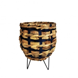 Φανάρι Ψάθινο Μαύρο-Μπεζ ESPIEL Δ23x28εκ. LUG111