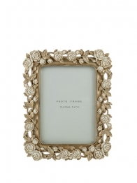 Κορνίζα Polyester Σαμπανί Με Μπεζ Τριαντάφυλλα 13x18εκ. Zen Collection 25.50.52355