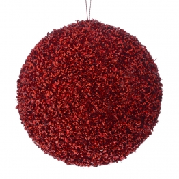 Χριστουγεννιάτικη Μπάλα Polyfoam Κόκκινη Glitter 12εκ. iliadis 83516