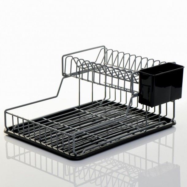Πιατοθήκη Με Δίσκο Μεταλλική Ανθρακί 44x32x21,5εκ. DMZ38032AN