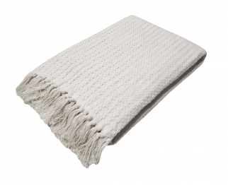 Ριχτάρι Υφαντό Polycotton Τριθέσιος 180x300εκ. White-White Komvos Home 7012071-4