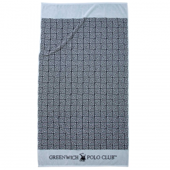 Πετσέτα Θαλάσσης Βαμβακερή 90x170εκ. Essential 3731 Μαύρη-Γκρι Greenwich Polo Club