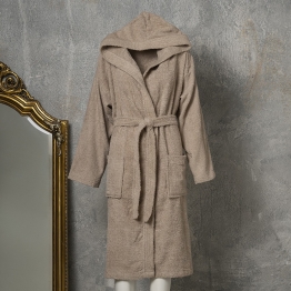 Μπουρνούζι Ενηλίκων Βαμβακερό Extra Large Liberty Beige Melinen 20001953