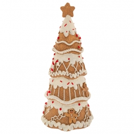 Χριστουγεννιάτικο Διακοσμητικό Δέντρο Gingerbread Polyresin Καφέ Φ10x23εκ. iliadis 86537