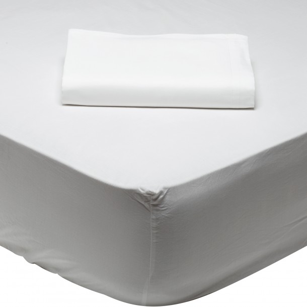 Σεντόνι Μεμονωμένο Βαμβακερό Υπέρδιπλο Με Λάστιχο 160x200+35εκ. Colour Best 1001 Artic White Das Home