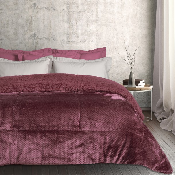 Κουβερτοπάπλωμα Fleece-Sherpa Μονό 160x220εκ. Blankets 1188 Dark Lilac Das Home