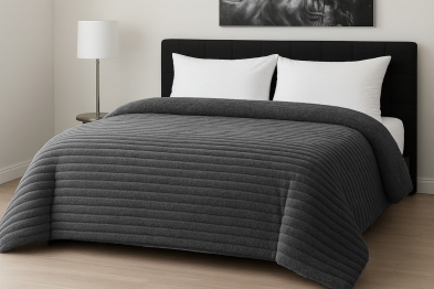Κουβερτοπάπλωμα Flannel Comfort King 260x240εκ. Rib Dark Grey Le Blanc 7005226-11