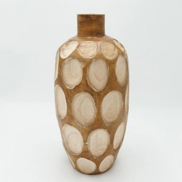 Βάζο Ξύλινο Μπεζ-Καφέ 17x37εκ. ESTHETI 819-00408