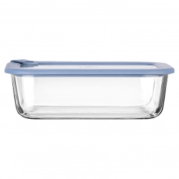 Φαγητοδοχείο Γυάλινο Με Καπάκι Σιλικόνης 1520ml/23,5x17,8x7,6εκ. ColorSeal Μπλε Estia 01-26547