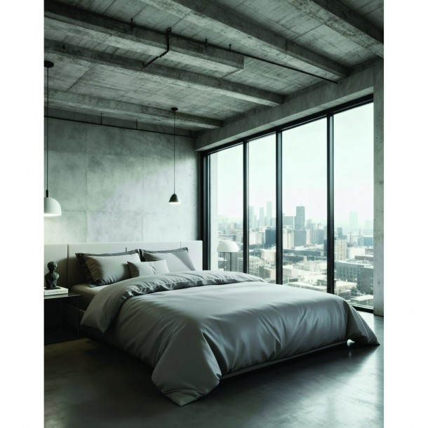 Σεντόνι Μεμονωμένο Βαμβακοσατέν Μονό 170x270εκ. City 3 Dark Grey Makis Tselios