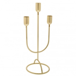 Κηροπήγιο 3 Θέσεων Μεταλλικό Χρυσό 11x22εκ. iliadis 89420