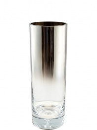 Βάζο Χειροποίητο Φυσητό Γυαλί Ασημί-Διάφανο 12x35εκ. Zen Collection 25.43.52151