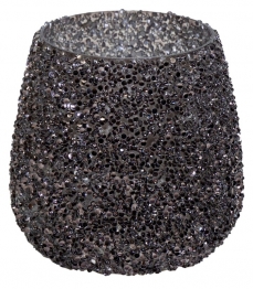 Κηροπήγιο Γυάλινο 9,5x9εκ. Strass Black Art Et Lumiere 30544