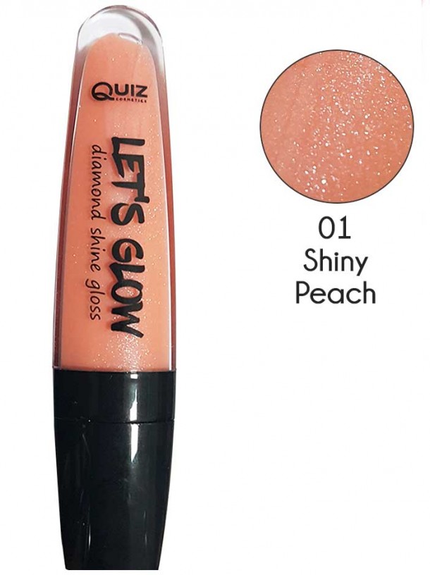 Lip Gloss Sparkling Lets Glow 7ml Shiny Peach QUIZ 1312GLOW-1