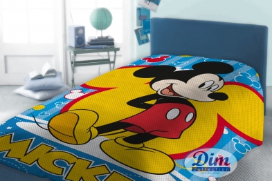 Κουβέρτα Μονή Πικέ 160x240εκ. Mickey 565 Digital Print Disney Dimcol