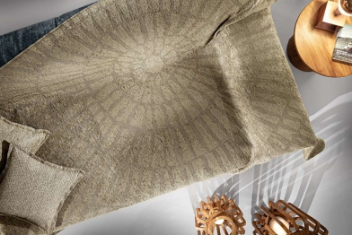 Ριχτάρι Τριθέσιος Polycotton Chenille Siren Natural 180x300εκ. Guy Laroche