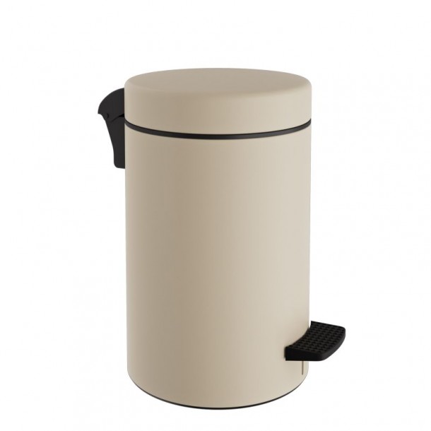 Καλάθι Απορριμμάτων 10lt-Φ20x37εκ. Soft Close Ανοξείδωτο Matte Ivory Pam & Co 2037-703