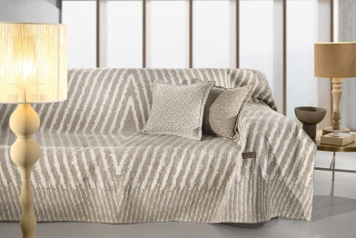 Ριχτάρι Πολυθρόνας Polycotton Chenille Norton Natural 180x150εκ. Guy Laroche