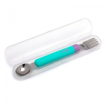 Σετ Κουτάλι & Πιρούνι Σε Θήκη Ανοξείδωτο Spork On the Go Melii MEL11200
