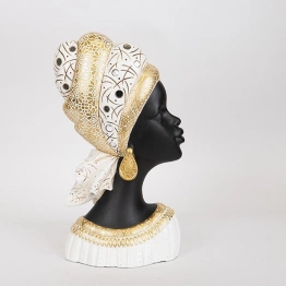 Διακοσμητική Επιτραπέζια Γυναικεία Φιγούρα Polyresin Χρυσή-Μαύρη-Λευκή 22x11,5x38,5εκ. ESTHETI 752-27046