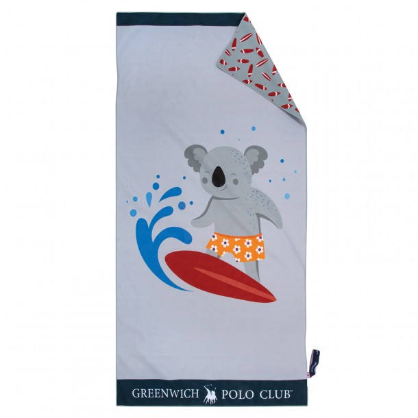 Πετσέτα Θαλάσσης Microfiber 70x140εκ. Beach Towels 3882 Κίτρινη-Λευκή-Μπλε Greenwich Polo Club Junior