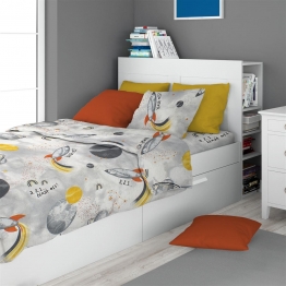 Σετ Σεντόνια 2τμχ Βαμβακερά Μονά 160x240εκ. Spaceship 187 Grey Dimcol